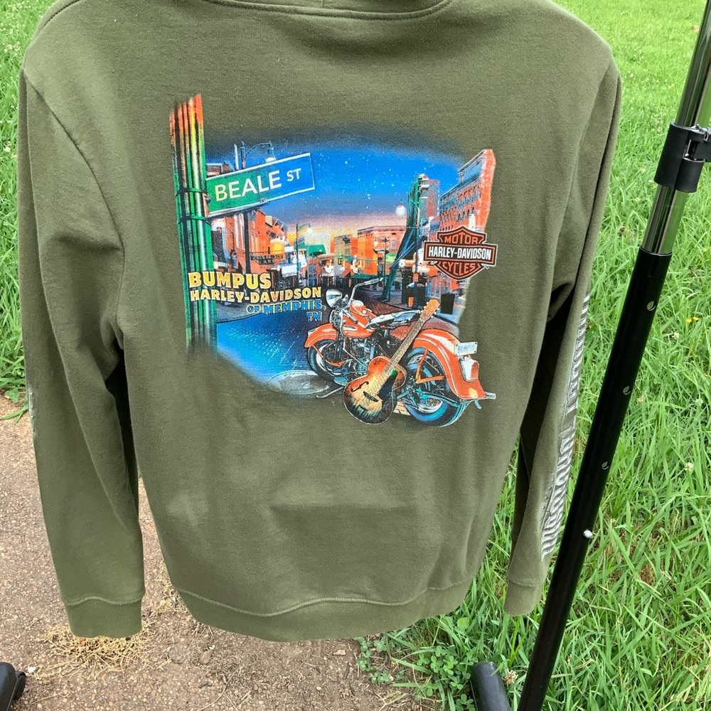 Harley Davidson BEALE STREET MEMPHIS Hoodie Womens Size L VIBRANT POP OF COLOR - Picture 9 of 10